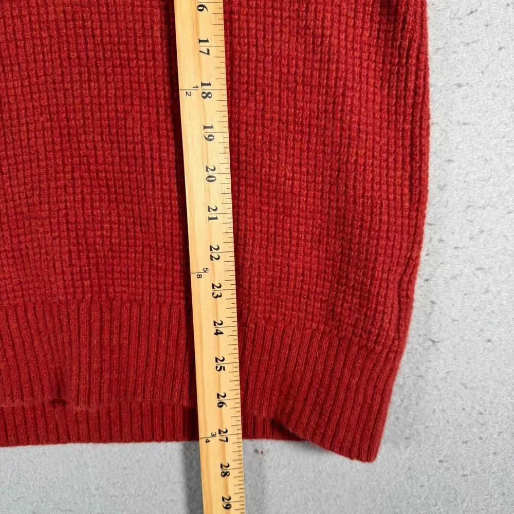 Banana Republic Wool Henley Sweater Mens Large Red Italian Yarn‎ Comfort Stretch